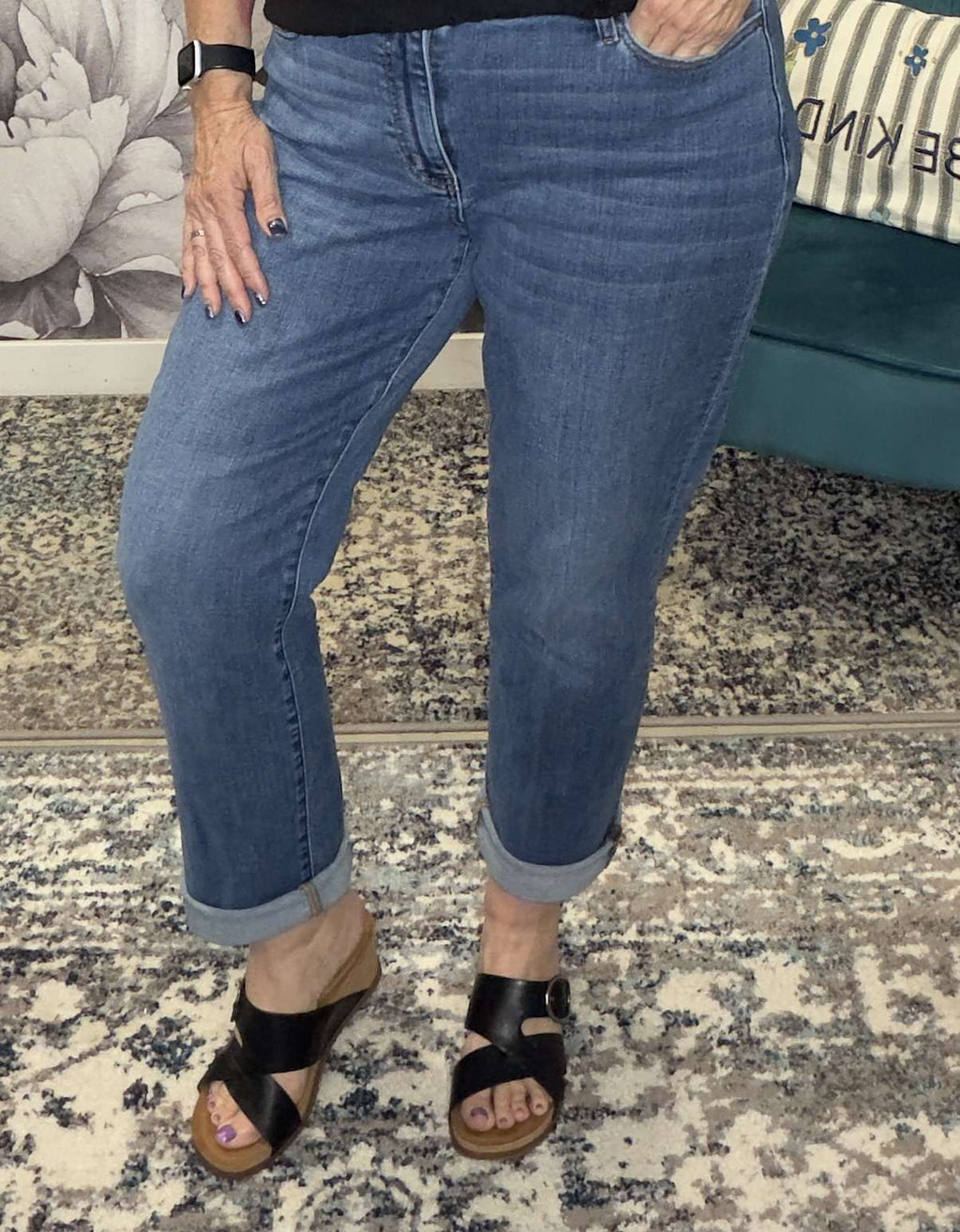 Judy Blue Mr. Boyfriend Classic Cuffed Jeans