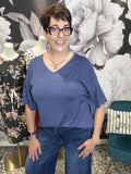 Ruffle Sleeve V-Neck Top — Women's Loose Fit Boutique Top