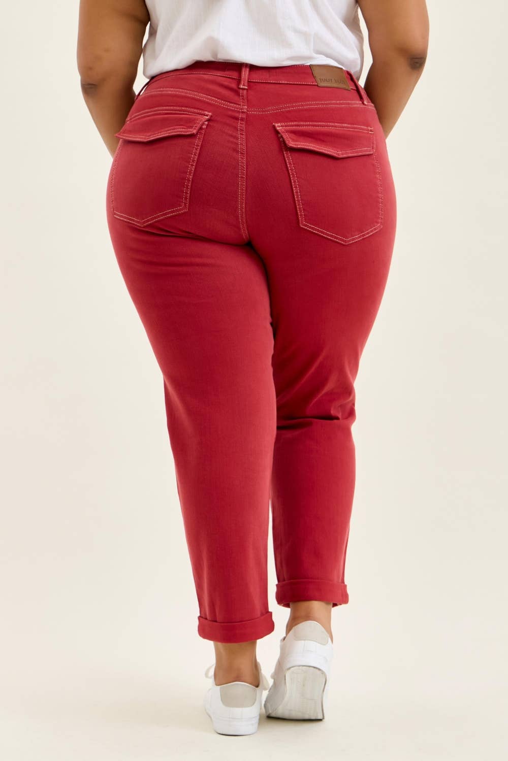 Judy Blue Plus Size High Waist Aurora Weekender Jeans - Haute Red