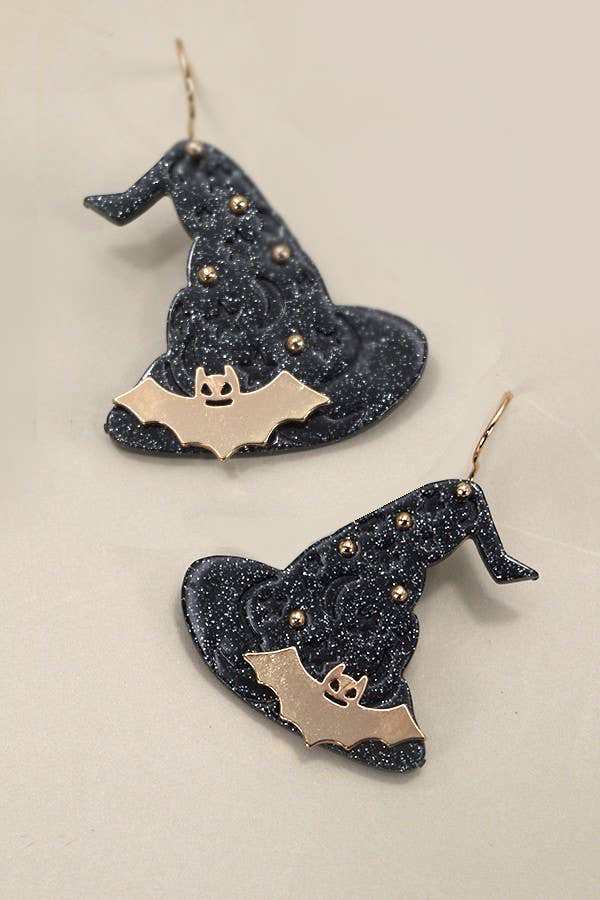 HALLOWEEN WITCH HAT DROP EARRINGS