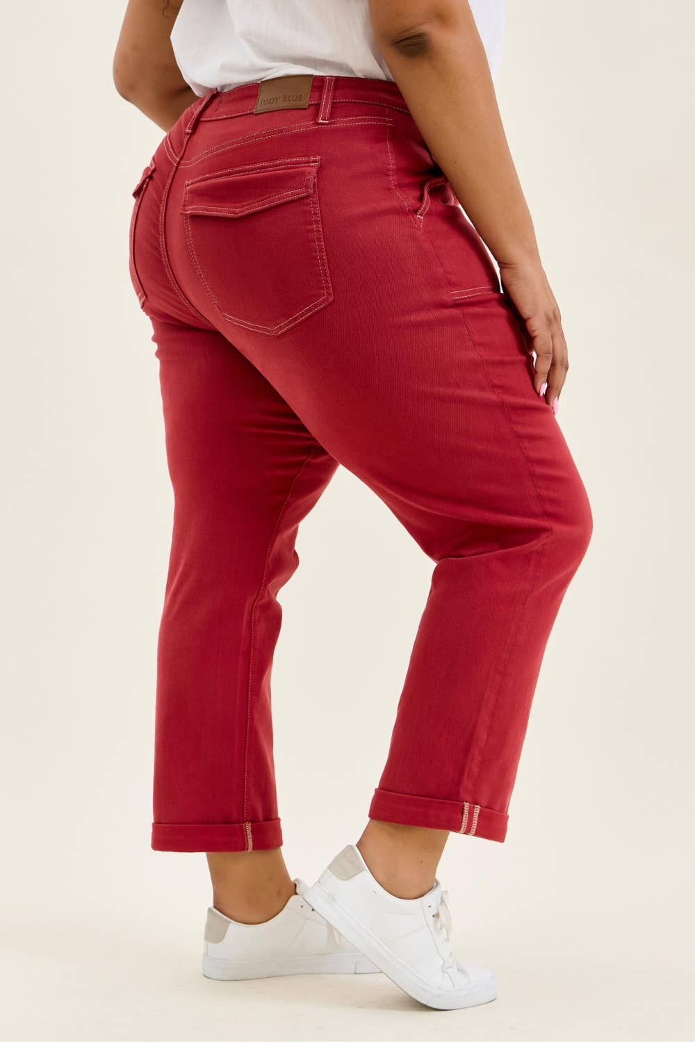 Judy Blue Plus Size High Waist Aurora Weekender Jeans - Haute Red