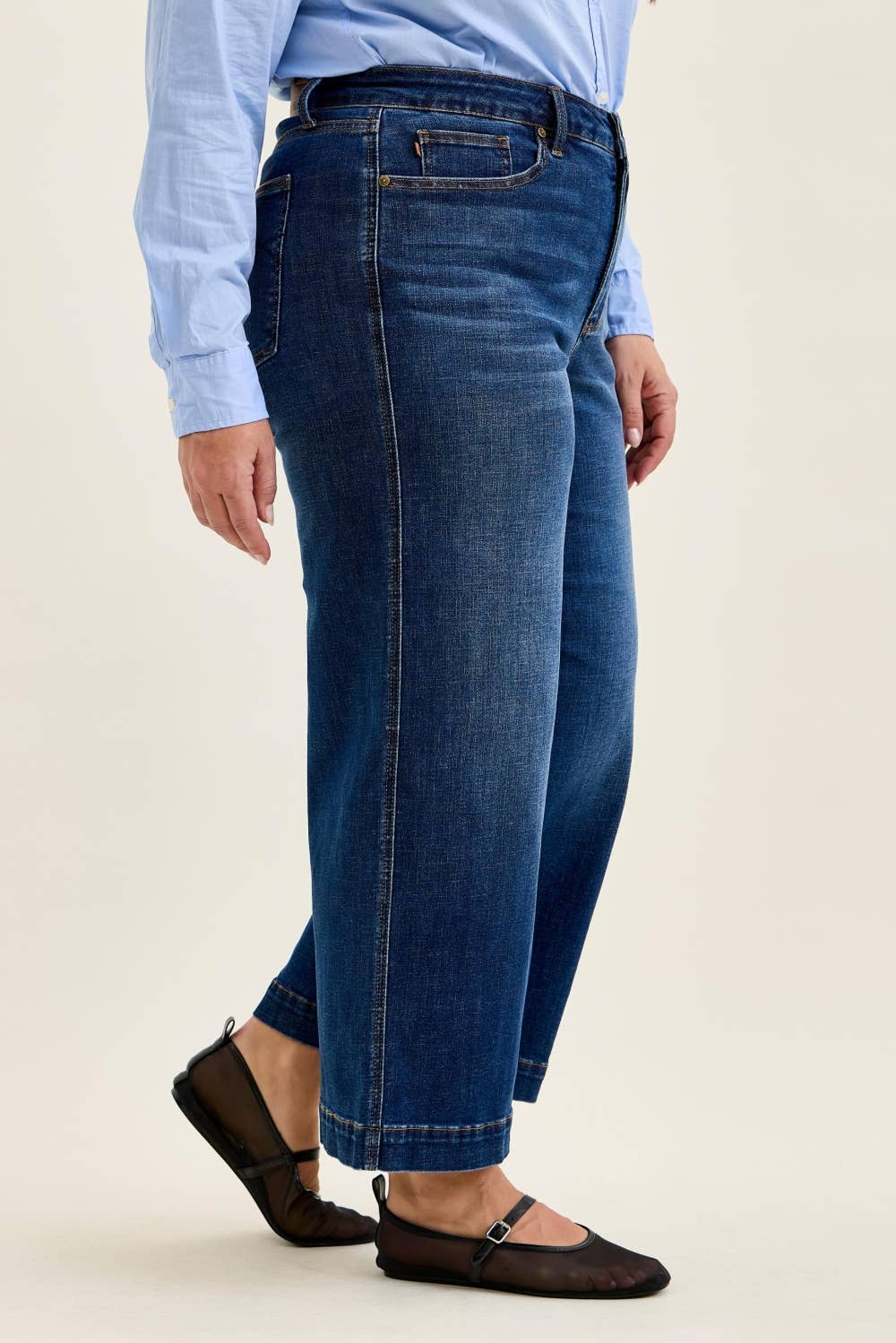 Judy Blue HW T.C. CLAUDIA  Ankle Wide DK Deep Indigo - PLUS