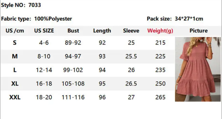 Women Ruffle Sleeve A Line Tiered Flowy Casual Trendy Mini Dress - Blue