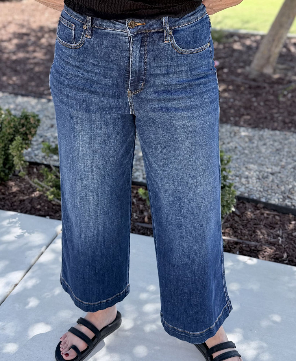 Judy Blue HW T.C. CLAUDIA  Ankle Wide DK Deep Indigo