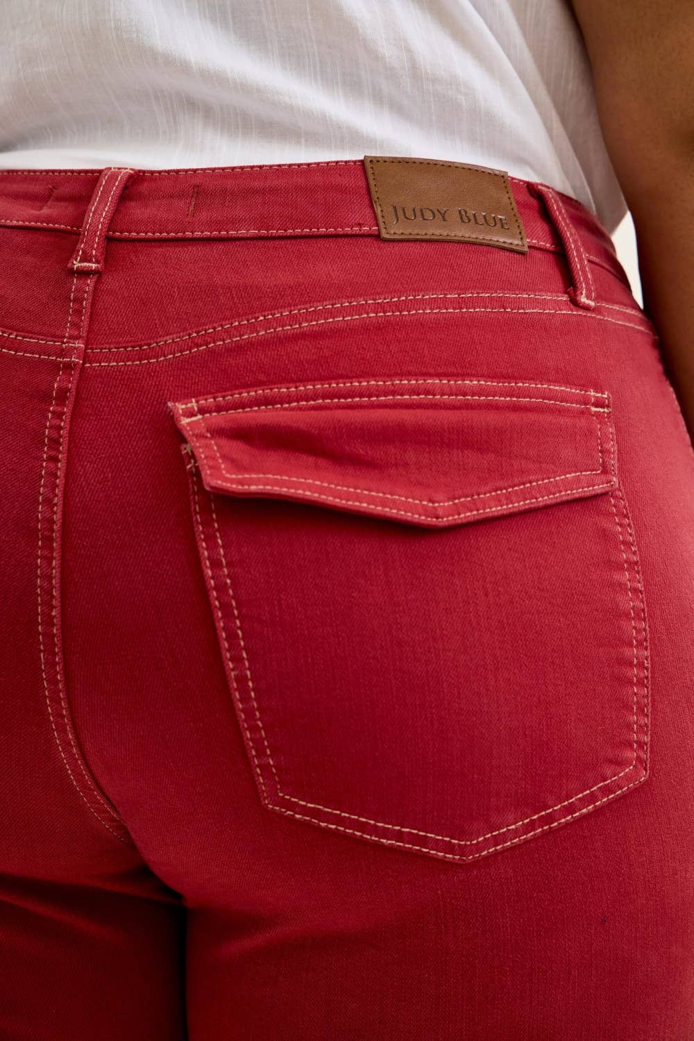 Judy Blue Plus Size High Waist Aurora Weekender Jeans - Haute Red