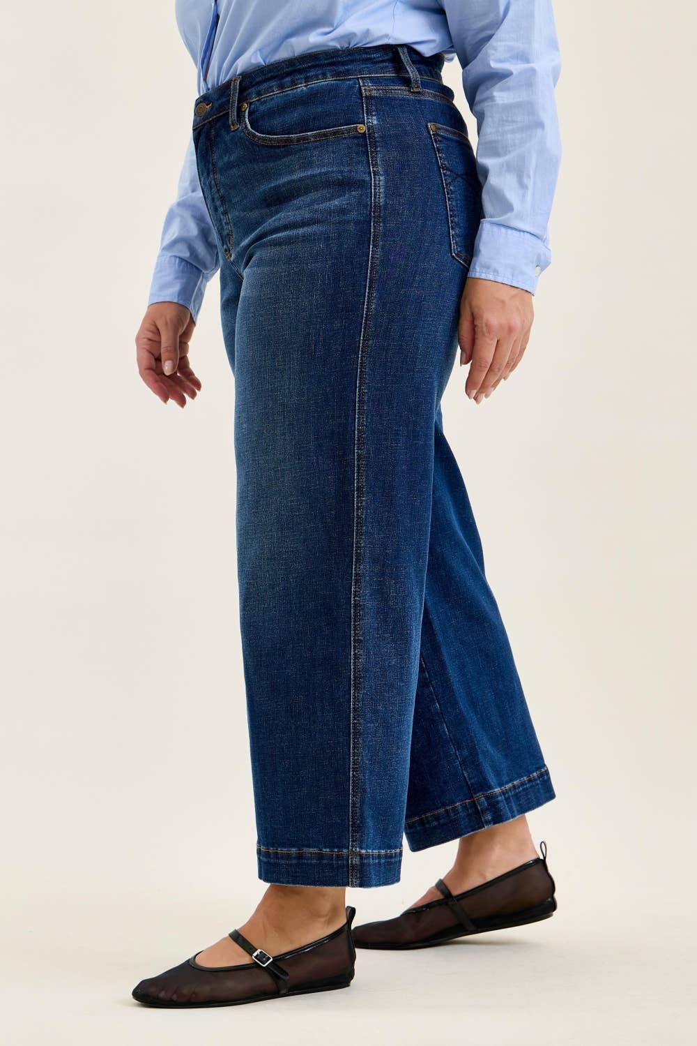 Judy Blue HW T.C. CLAUDIA  Ankle Wide DK Deep Indigo - PLUS