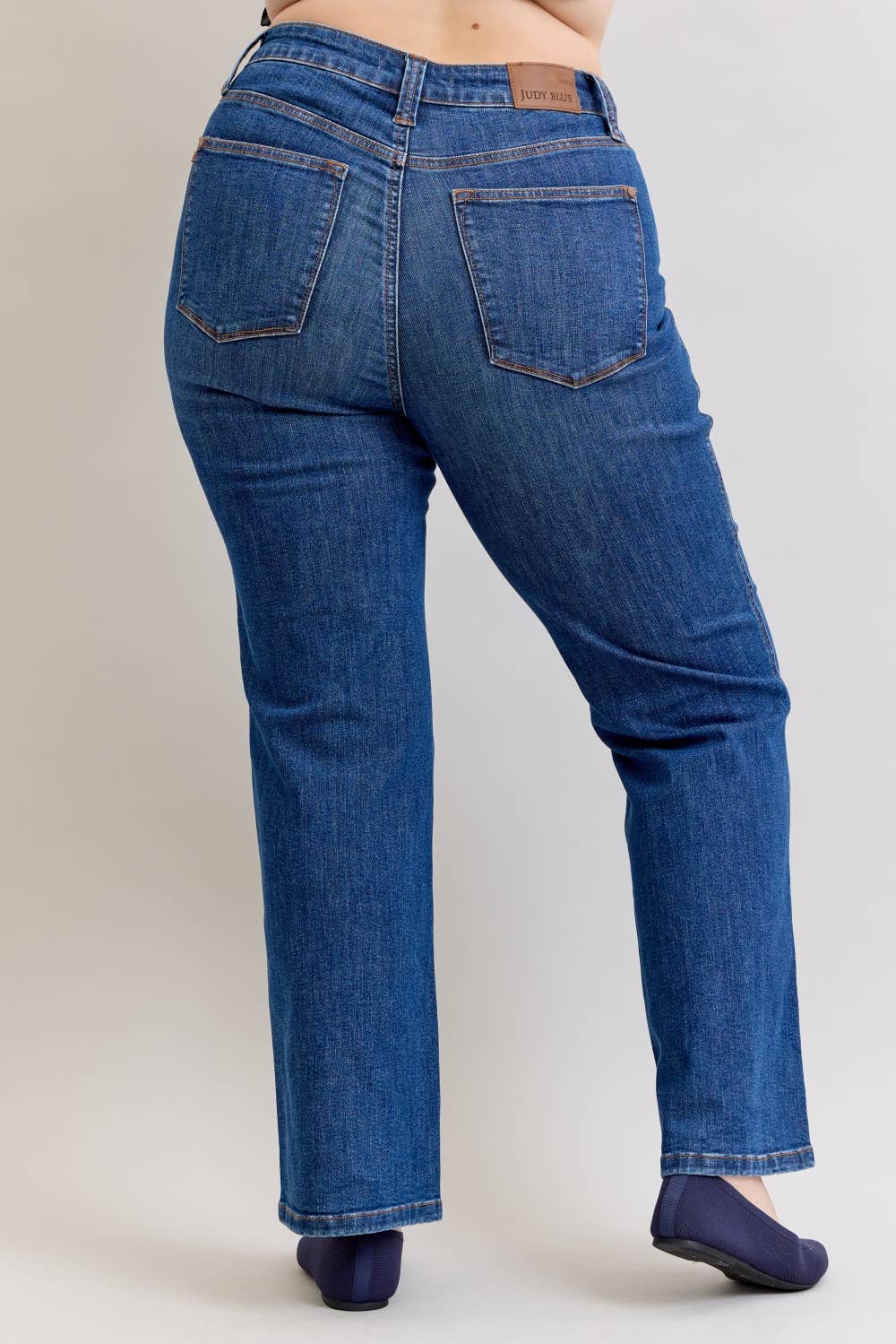 Judy Blue Plus Size High Waist Tummy Control Straight Leg Jeans