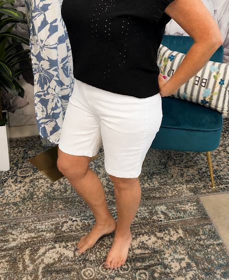 White Denim Shorts
