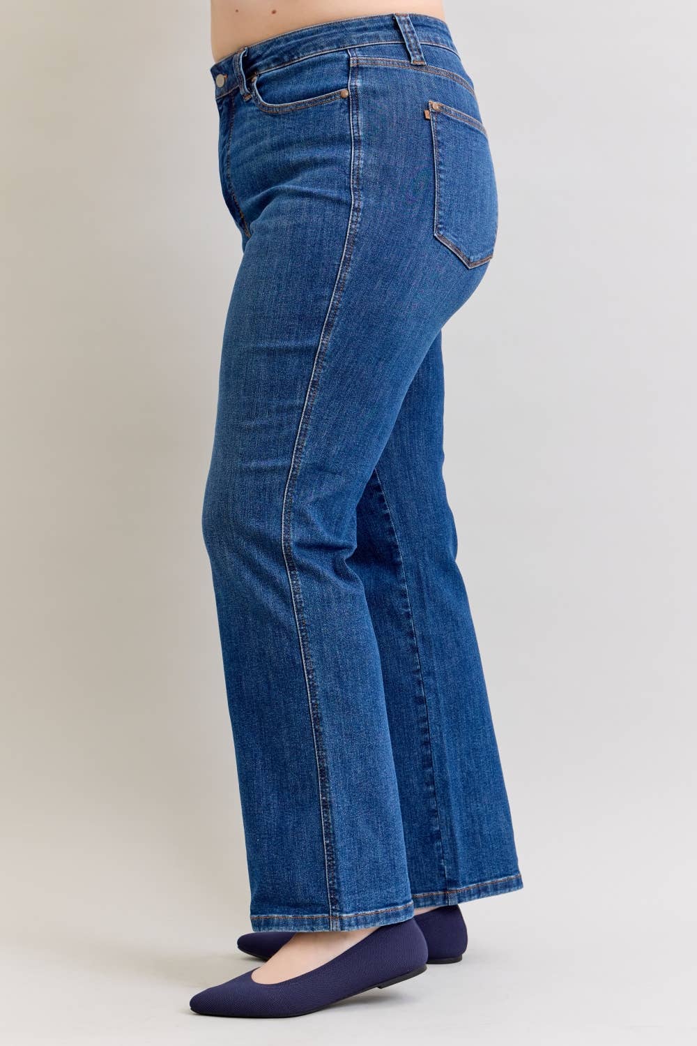 Judy Blue Plus Size High Waist Tummy Control Straight Leg Jeans