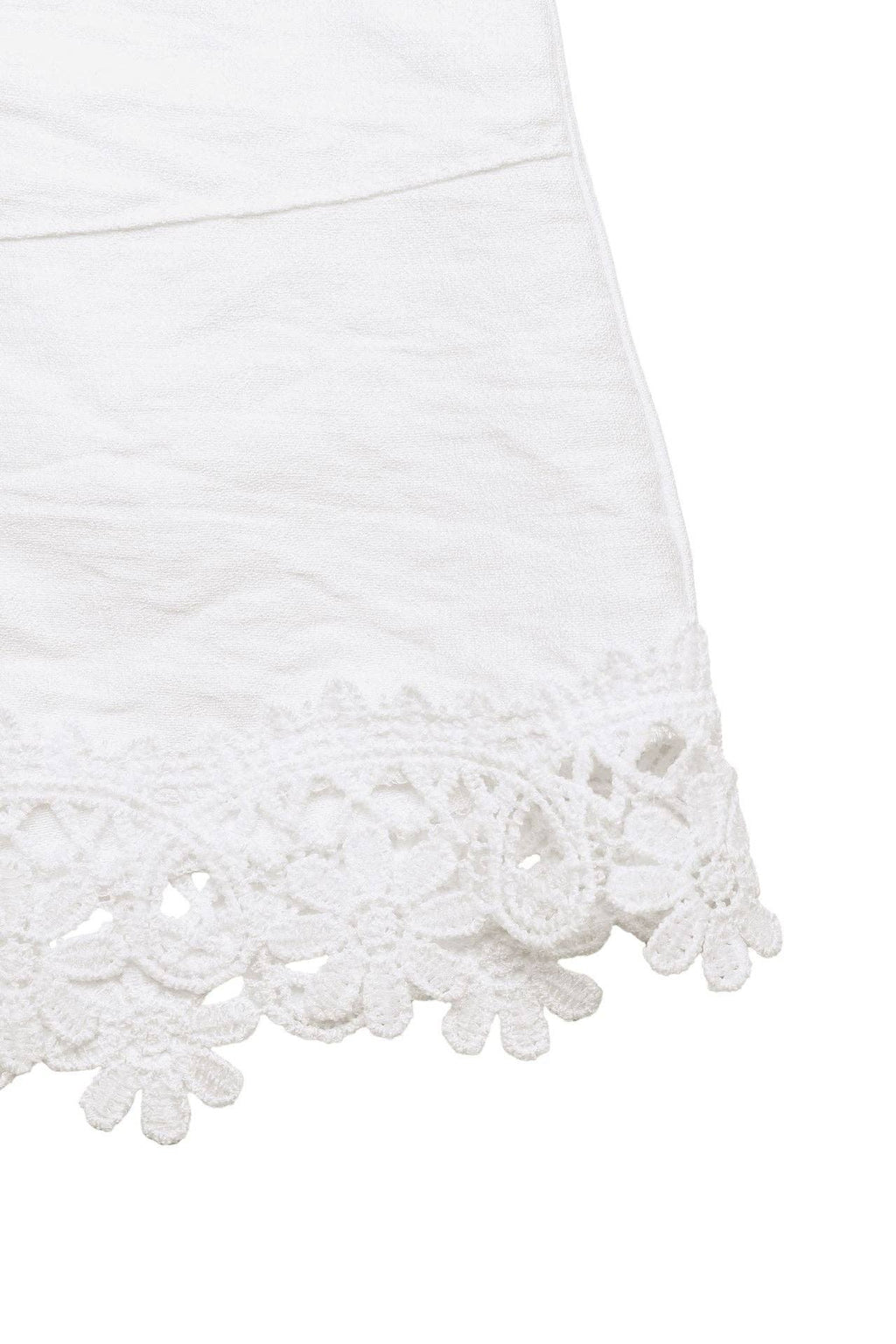 Boho Lace Trim High Waist Drawstring Shorts