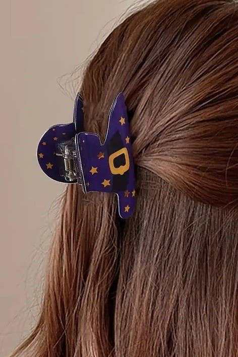 HALLOWEEN WITCH HAT HAIR CLAW CLIPS