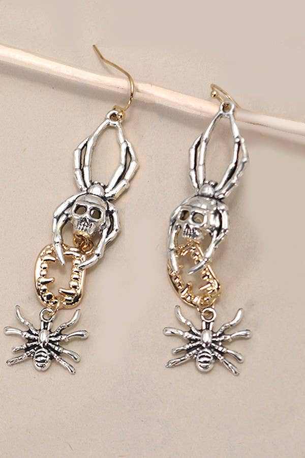 HALLOWEEN SPIDER DROP EARRINGS