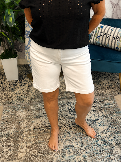 White Denim Shorts