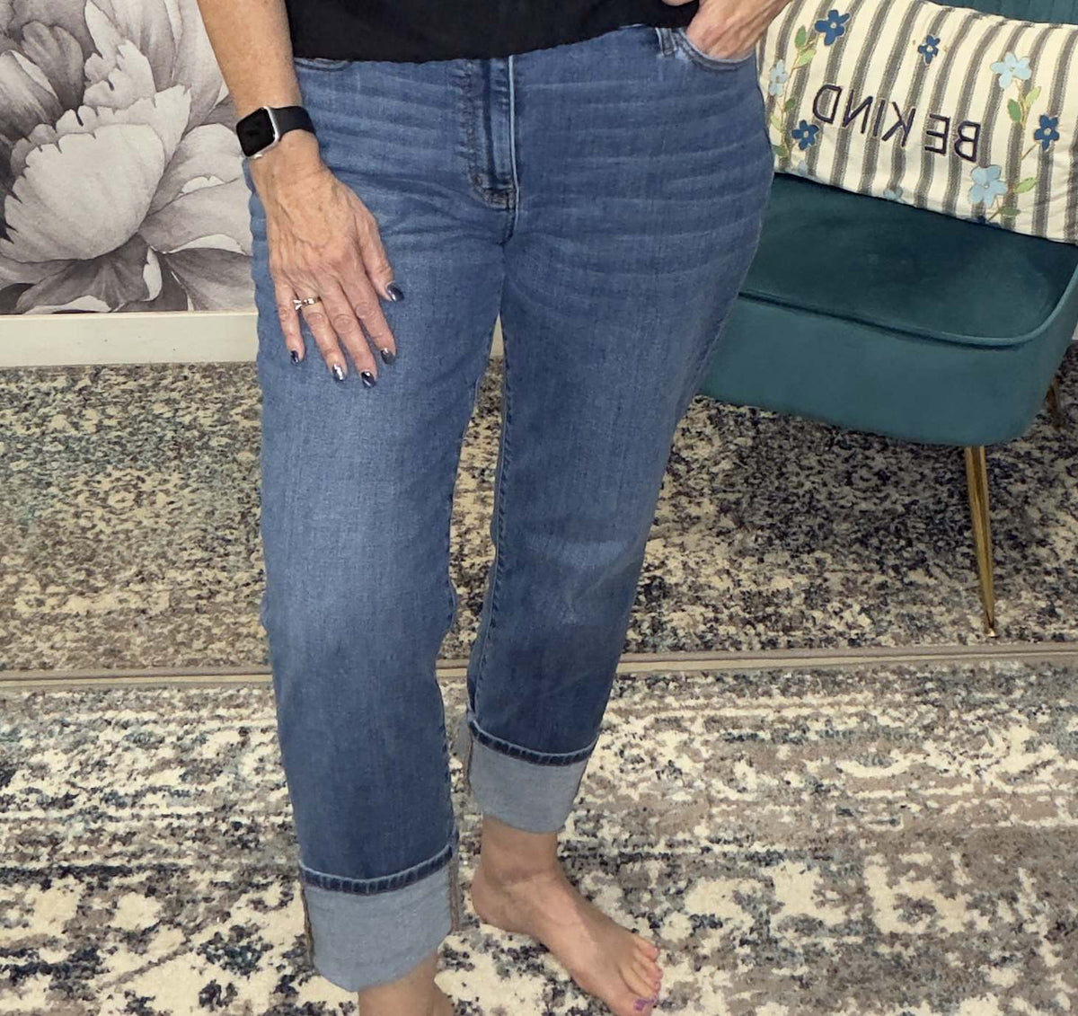 Judy Blue Mr. Boyfriend Classic Cuffed Jeans