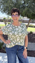 Leopard Print Hacci Knit Top