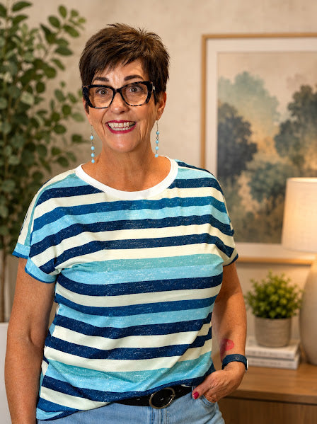 Striped Short Sleeve Top