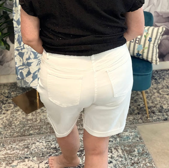 White Denim Shorts