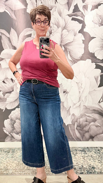 Judy Blue HW T.C. CLAUDIA  Ankle Wide DK Deep Indigo