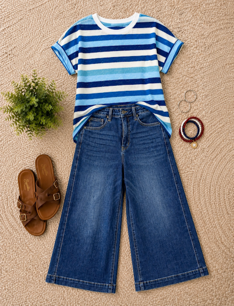 Striped Short Sleeve Top