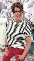 Scalloped Trim Round Neck T-Shirt