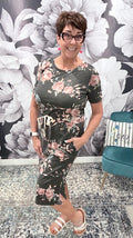 Floral Drawstring Midi Dress