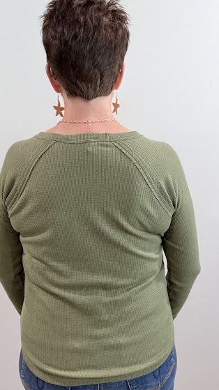 `Baby Waffle Long Sleeve Top Zenana