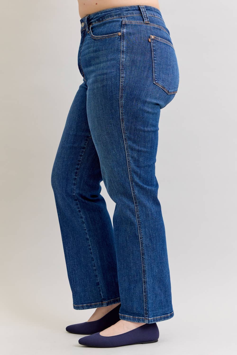 Judy Blue Plus Size High Waist Tummy Control Straight Leg Jeans