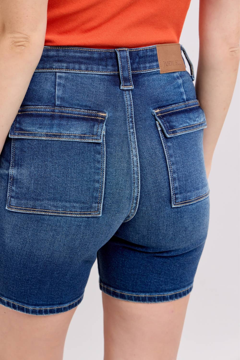Judy Blue High Waist Bermuda Shorts with Back Flap Pockets