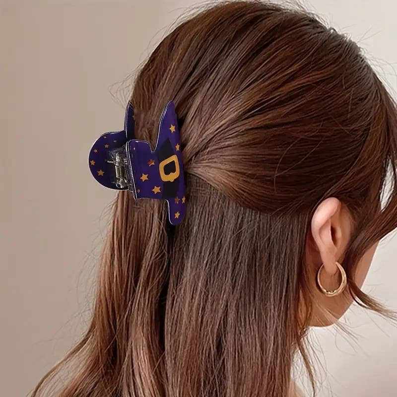 HALLOWEEN WITCH HAT HAIR CLAW CLIPS