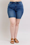 Judy Blue High Waist Bermuda Shorts with Back Flap Pockets - Plus