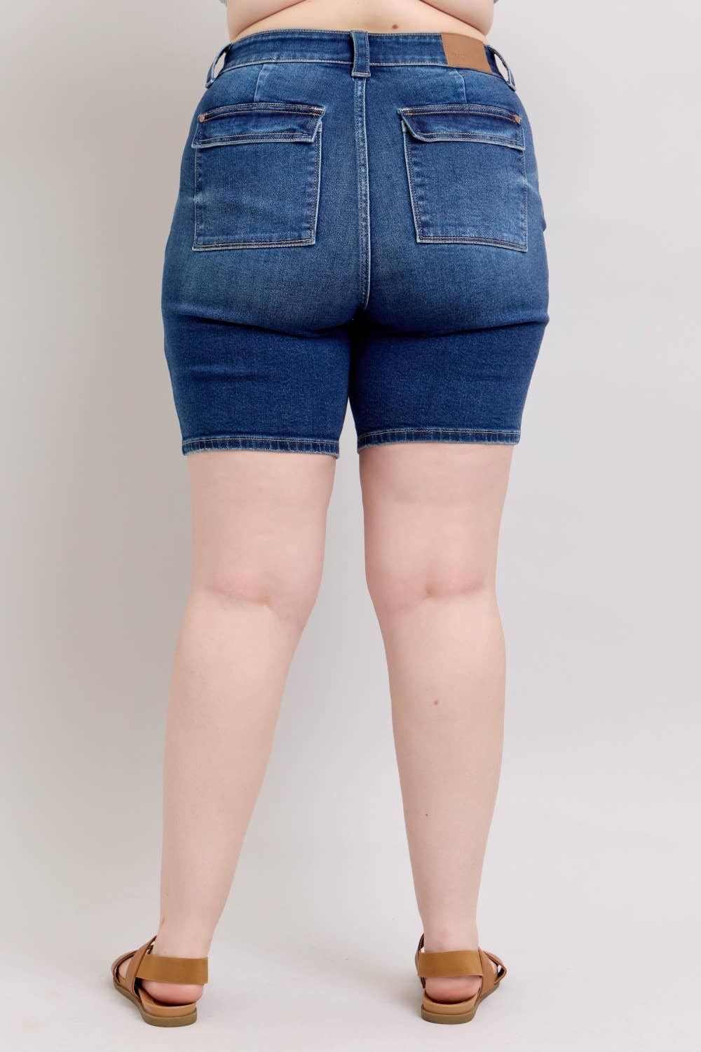 Judy Blue High Waist Bermuda Shorts with Back Flap Pockets - Plus