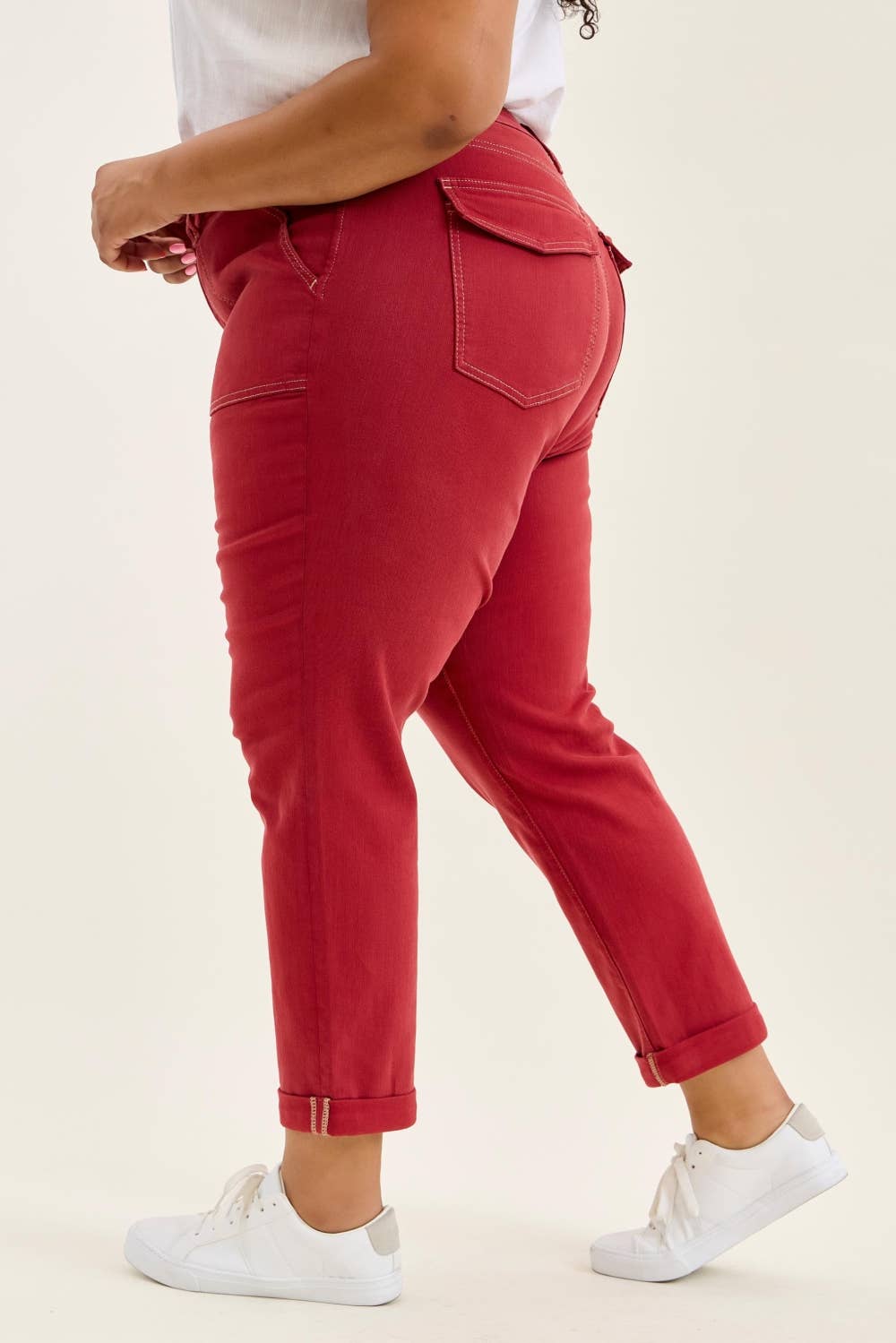 Judy Blue Plus Size High Waist Aurora Weekender Jeans - Haute Red